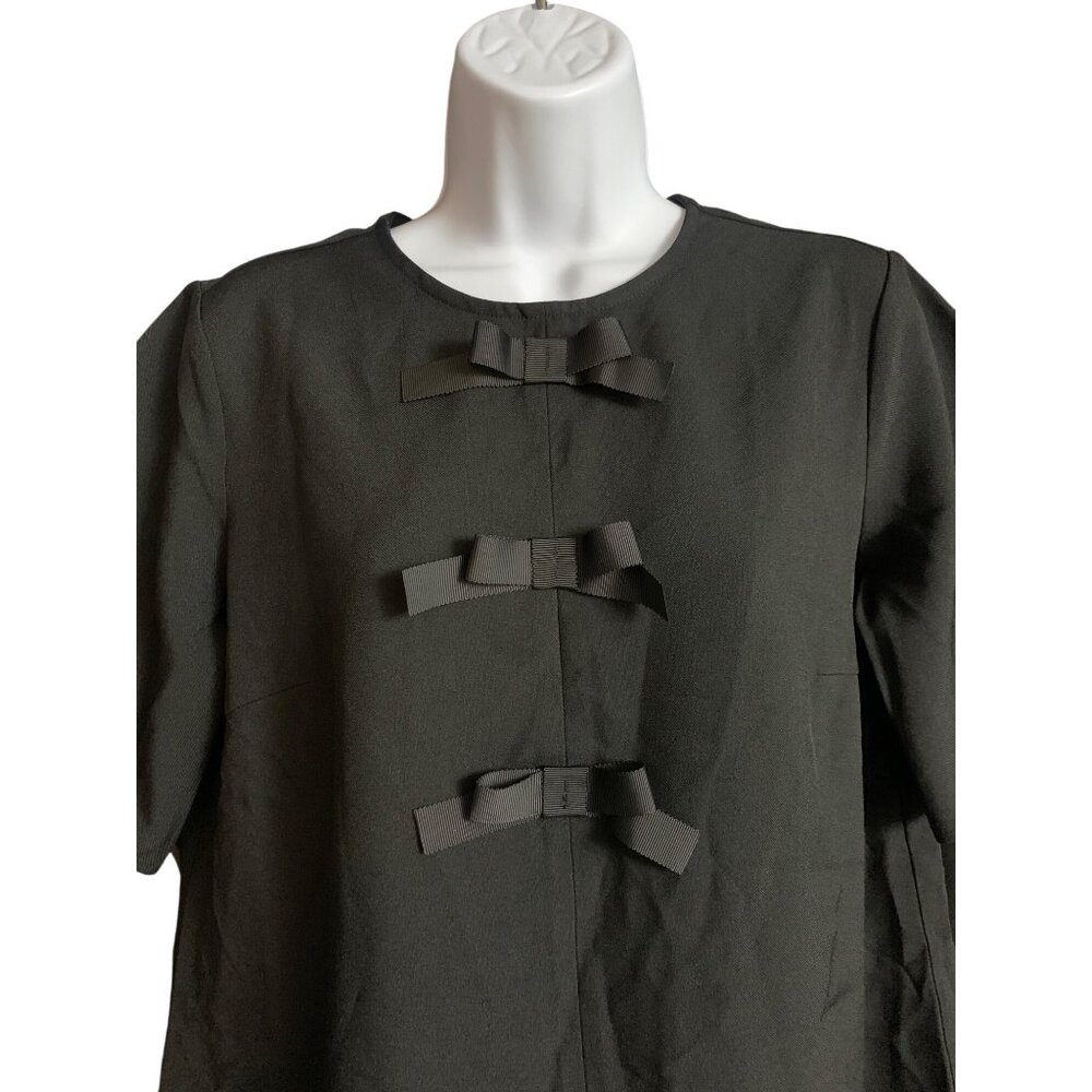 A New Day Womens Black Bow Accent Short Sleeve A-Line Dress Size Small - Picture 7 of 11